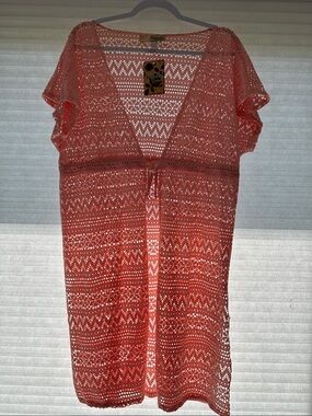 Hybrid & company Coral Crochet Tie-Waist Swim Coverup